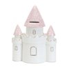 Child to Cherish Ceramic Dream Big Princess Castle Piggy Bank for Girls, Pink