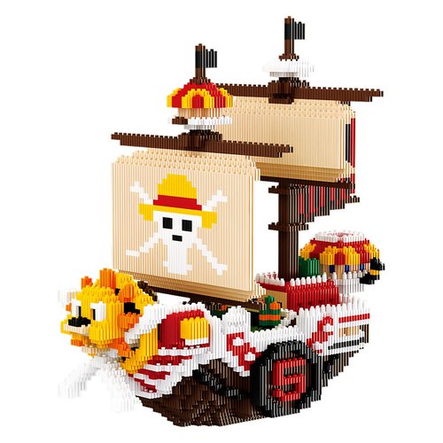 OP Anime Pirate Ship Sunny Building Toy,DIY 3D Models Micro Connection Boat Building Blocks Set, Mini Bricks Playset Toys for Teens Fans Birthday Gifts Souvenir (Sunny 3168PCS)