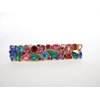 2 1/3 inch multi-color crystal rhinestone alligator hair clip barrette (Primary color: Red)