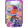Polly Pocket Compact Playset, Dolphin Beach with Micro Polly, Mermaid Doll & Accessories, Travel Toys with Surprise Reveals