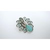 Generic Turquoise blue peacock stone crystal metal alligator hair clip fine thin hair