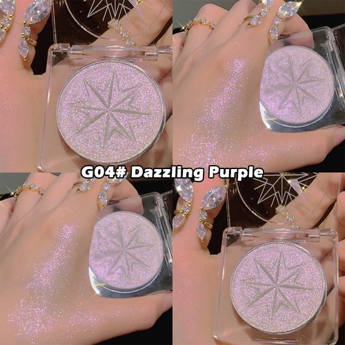 Erinde White Purple Shimmer Glitter Highlighter Highlight Makeup Contour Powder, Silver Highlighter Face Illuminator Highlighter, Highlighter Makeup iluminadores Illuminator for Face Body Cheek