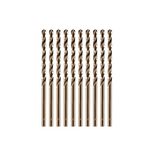 amoolo 1/8" inch Cobalt Drill Bits(10Pcs), M35 HSS Metal Jobber Length Twist Drill Bit Set for Hard Metal, Stainless Steel