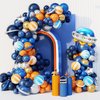 Ouddy Party 139Pcs Outer Space Party Decorations Balloon Garland Kit, Space Birthday Party Supplies UFO Astronaut Themed Navy Blue Silver Foil Latex Balloons for Boys Kids