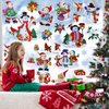Christmas Window Clings, Snowman Snowflake Ornaments Glitter Window Decals, Double-Side Removable Glitter Stickers for Home Party Supplies