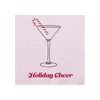 C.R. Gibson TW4-23698 Holiday Cheer Disposable Paper Cocktail Napkins for Christmas Parties, Pink and Red, 5" x 5", 20pcs