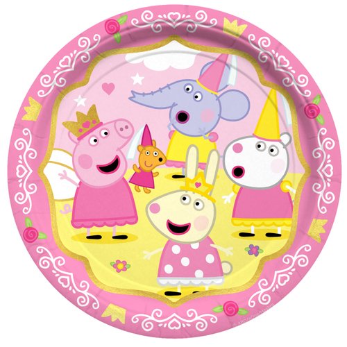 Treasures Gifted Princess Peppa Pig Plates 24ct - 9in Peppa Pig Paper Plates - Officially Licensed Peppa Pig Party Decorations - Peppa Pig Birthday Party Supplies - Peppa Pig Birthday Decorations