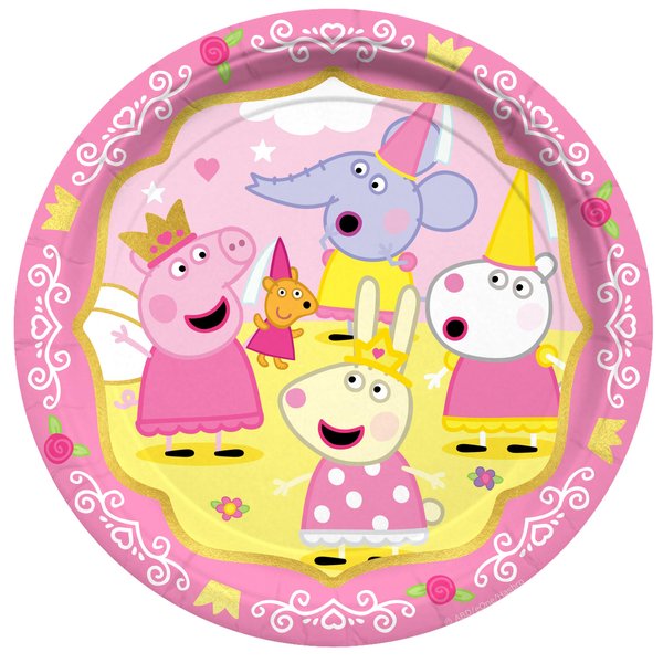 Treasures Gifted Princess Peppa Pig Plates 24ct - 9in Peppa Pig Paper Plates - Officially Licensed Peppa Pig Party Decorations - Peppa Pig Birthday Party Supplies - Peppa Pig Birthday Decorations