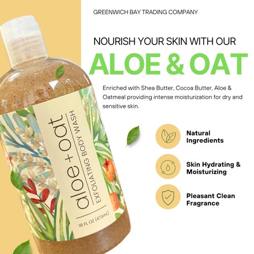 Greenwich Bay Trading Company Aloe & Oat Exfoliating Body Wash 16oz