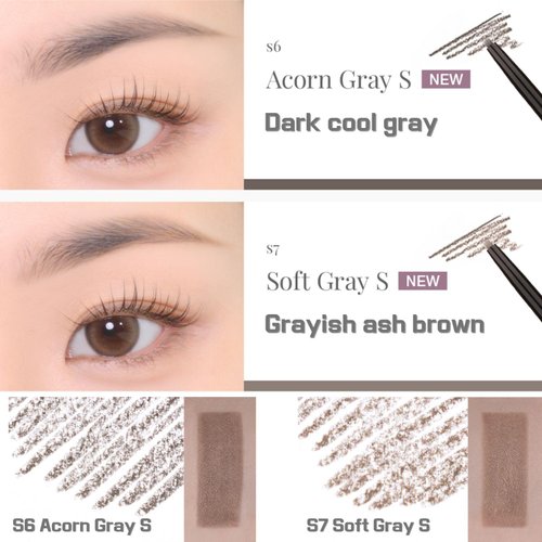 BBIA Last Auto Eyebrow Pencil SLIM 7 Colors – No Sebum Ultra Fine Brow Definer Pencil Retractable Dual-Sided Brush Waterproof Shape & Define & Fill Eye Brow Korean Makeup (S7 SOFT GRAY SLIM)