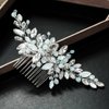 Yean Wedding Hair Comb Silver Rhinestones Opal Crystal Vintage Bridal Hair Clips Accessories for Brides and Bridesmaids