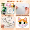 WovWeave 6 Set Animal Punch Needle Coasters Kit with Pattern, Yarn, Adhesive Felts, Hand Tools, Wooden Embroidery Hoop and Instruction Rug Punch Decoration DIY Art Crafts Kit for Kid Adult Beginner