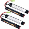 melasta 2 Pack 9.6V 1600mAh Butterfly Nunchuck NIMH Battery Pack Compatible with Mini Tamiya Airsoft Guns M4, G36, M110, SR25, M249, M240B, M14, RPK, PKM, L85, AUG, G3