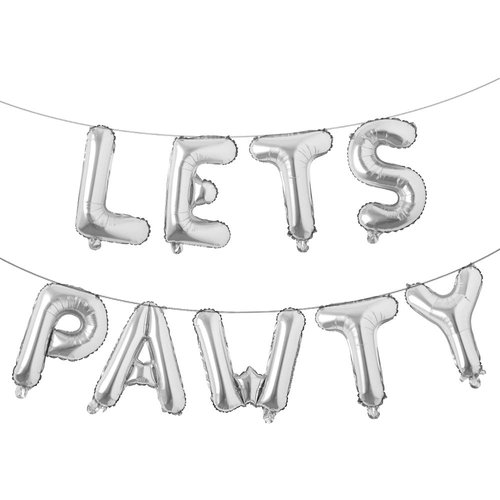 9PCS 16&#39;&#39; Foil Balloon Dog Pet Birthday Lets Pawty Balloons,Happy Birthday Banner for Pet Dog Par...