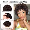 Hanne Fashion Short Dreadlock Wig Twist Braids Wigs Dreadlock Wig for Black Women and Men Ombre Brown African American Twist Braiding Synthetic Wig 1B 30