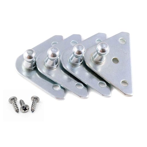 Gas Spring Mounting Bracket 10mm Ball Stud Strut Prop (2 Pairs - 10 Millimeter)