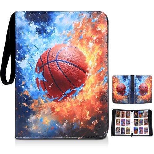Basketball Card Binder 900 Pockets - Trading Card Binder 9 Pockets with 3 Rings for Collecting and Protecting Your Sports Cards Sports Card Binder