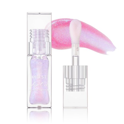Magic Color Changing Lip Oil Temperature Change Lip Glow Oil Moisturizing Plumping Lip Gloss, No-Sticky Transparent Lip Care Tinted Lip Gloss Oil (03# Purple to Pink)