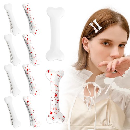 8 PCS Dog Bone Hair Clips Decorative Side Band Clips Hairpins Alligator Barrettes Cosplay Costume...