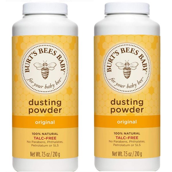 Burt's Bees Baby Bee Dusting Powder Bottle, 7.5-Ounce Bottles (Pack of 2)