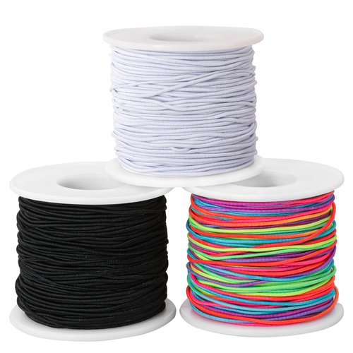 EWPJDK 1mm Elastic String Stretchy String for Bracelet Making Rainbow Bracelet String Elastic Cord for Jewelry Making, Bracelets, Necklace, Beading and Crafts