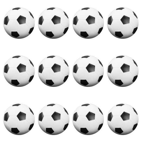 12 Pack of Soccer Style Foosballs, Black & White Textured – for Standard Foosball Tables & Classic Tabletop Soccer Game Balls by Brybelly