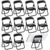 12pcs Mini Foldable Chairs Dollhouse Mini Stand Model Chair Desk Phone Stand for Dollhouse Decoration
