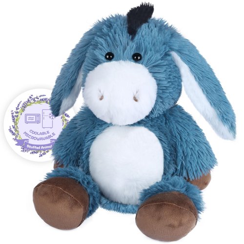 SuzziPals Heatable and Coolable Donkey Stuffed Animals，Microwavable Stuffed Animal Heating Pads for Carmps & Pain, Lavender Scent Donkey Plush for Anxiety, Donkey Plushies Gift for Kids & Aldults