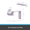 Kenney Fast Fit 5/8" No Measure Curtain Rod Brackets, Brushed Nickel, 2 Count (Pack of 1)