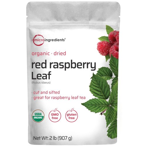 Organic Dried Raspberry Leaf Tea, 2lbs | Refills up to 907 Tea Bags | Premium Source from Germany for Herbal Pregnancy Tea | Cut & Sifted Whole Leaves | Non-GMO, No Sugar, Eco-Friendly Recyclable Bags