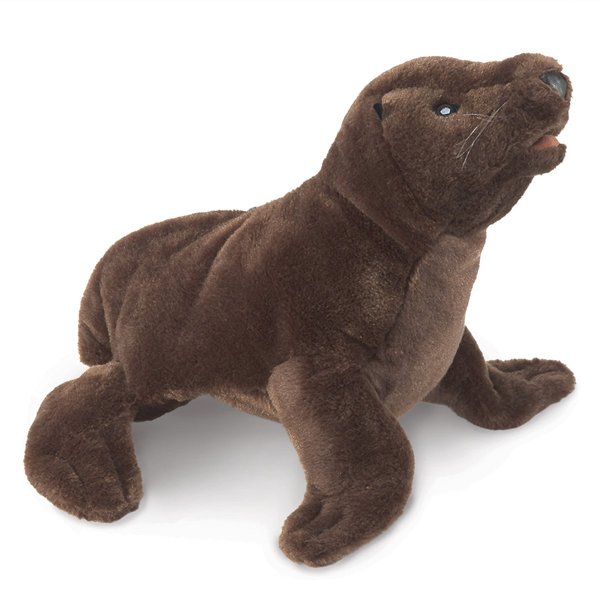 Folkmanis Sea Lion Pup Hand Puppet, Brown, 1 EA