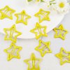 Metal Star Snap Hair Clips - Cute Yellow Small Y2K Star Barrettes, Hollow Non-slip Hairpins for Kids, Lovely Headpieces for Everyday Fashion and Party, 10PCS