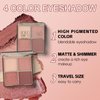 Apooliy 4 Color Eyeshadow Palette,Long Wear Matte Eyeshadow Powder,Glitter Shimmer Eye Shadow Palette,Great for Travel