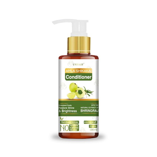 Unisaif Amla Shikakai Organic Hair Conditioner - Deep Conditioner for Dry Damaged Hair and Growth | Increase Shine & Silky Texture | Paraben & Sulphate Free | Silicon Free (100 ml)