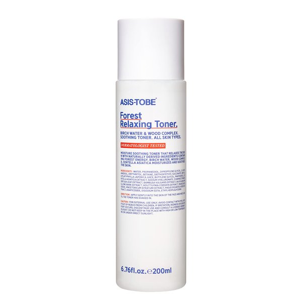 ASIS-TOBE Alcohol-Free Oil-Free Moisturizer Forest Relaxing Facial Toner with Birch Sap and Centella Water for Sensitive Skin, Korean Skin Care, 6.76 Fl Oz
