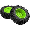 4Pcs HIRCQOO 1.9" RC Crawler Tires OD 90mm Rubber Tire and Plastic Wheel Rims 12mm Hex Compatible with 1/10 Axial SCX10 D90 Tamiya CC01 TF2 TRX4 RC Crawler (Green)