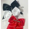 Tobeffect Hair Bow Clip, 8 Inch Big White Bow for Girls Hair, Cheerleading Bows for Women, Softball Team Bows, Cheerleader Hair Bows for Halloween Costumes Festivals Birthdays Photoshoots