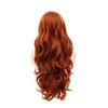 Rugelyss Fashion Glueless Auburn Copper Red 24Inch Long Natural Wavy Free Part Small Area Lace Front Wigs Heat Resistant Synthetic Hair Wig for Women (Copper Red)