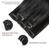 clip in Hair Extensions Natural Black Real Human Hair 16inch 30g 5pcs to add volume Remy Human Hair Extensions