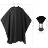 FRCOLOR Professional Barber Cape with Snap Closure Hair Cutting Salon Cape Hairdressing Apron Black Hair Cutting Cape with Neck Duster Brush - 55" x 63"