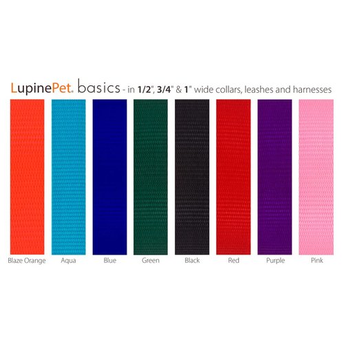 Dog Leash by Lupine in 1" Wide Blaze Orange 6-Foot Long with Padded Handle