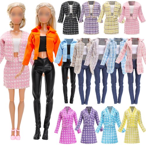 BARWA 11 PCS Doll Clothes 4 Sets Elegant Business Skirt Vest Set Fashion Top and Pants Long Sleeved Coat Office Style Casual for 11.5 Inch Girl Doll