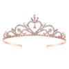 Lovelyshop Princess Rhinestone Wedding Tiara-Rose Gold