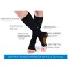 3Pairs Open Toe Toeless Compression Socks(15-20mmHg) for Men and Women Support Stocking(Black, S/M)
