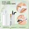 Shmian Eyelash Shampoo 60ML for Lash Extension Cleanser, Mascara Brushes Kits with Handheld Lash Fan, Makeup Cleansing Foam for Lash Bath Eyelash Care Cleaning Kits, Black (Black Fan kit)