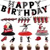 34 Pcs Skateboard Party Decorations Skateboard Birthday Banner Skateboard Birthday Party Supplies Skateboard Table Centerpieces Skateboard Cupcake Topper for Skater Boys and Girls Party Birthday Decor