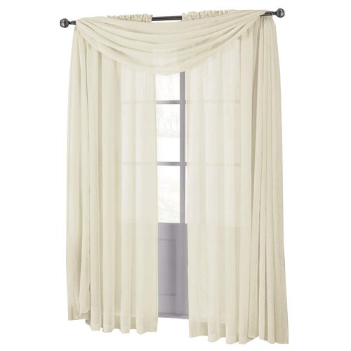 Royal Hotel Bedding Abri Ivory Crushed Sheer Scarf, 50x216 inches