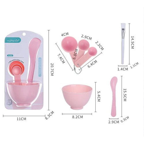 Face Mask Mixing Bowl Set +50pcs Cotton Pads, Plastic 6 in 1 DIY Facemask Mixing Tools Kit with Mask Bowl Stick Spatula Measuring Cup & Mask Brushes (Purple)