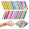 50-Piece Slap Bracelets For Kids | Party Favors For Kids 4-8 | Slap Bracelets Bulk Party Favors | Goodie Bags Stuffers for kids with 25 Unique Designs, perfect stocking stuffers for classroom rewards