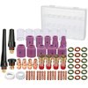 63PCS TIG Welding Torch Stubby Gas Lens #10 Pyrex Glass Cup Kit for WP-17/18/26